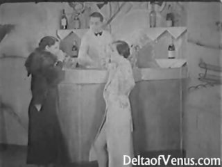 Xác thực cổ điển x xếp hạng video 1930s - nữ nữ nam có ba người